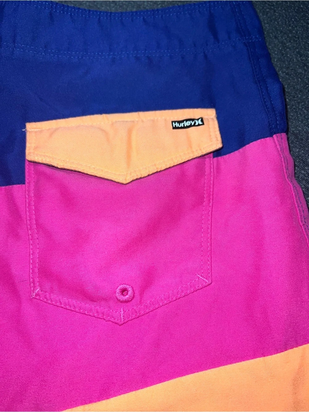 Hurley Men's Colorblock Blue/Pink/Orange Boardshorts